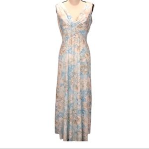 Vtg Maxi Floral V-neck Retro Stunning Vtg sz 14